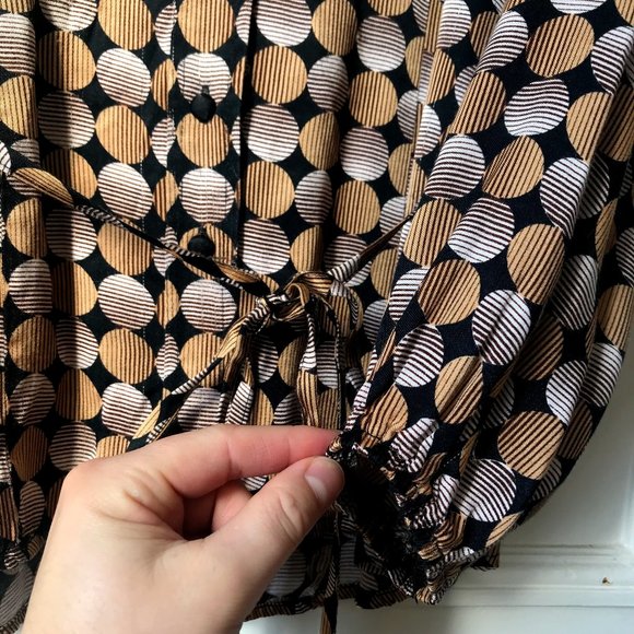 Polka Dot Button-Down Blouse - Picture 3 of 4